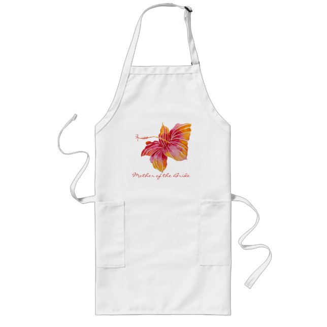 Avental Longo Mãe do Bride Havaiano Flor de Hibisco Apron (Frente)