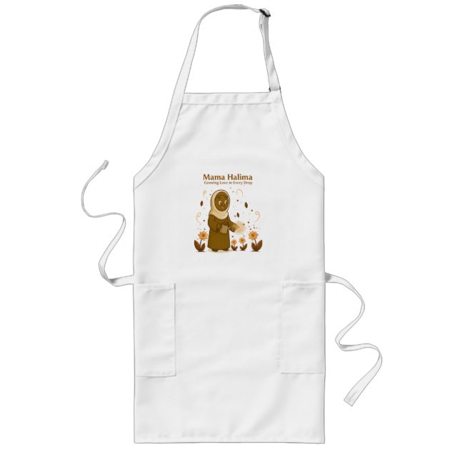 Avental Longo Mama Halima "Growing Love in Every Drop"Cute Apron (Frente)