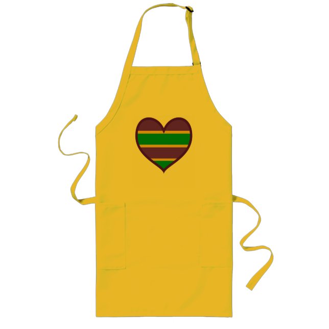 Avental Longo Mardi Gras Stripes Purple Heart (Frente)