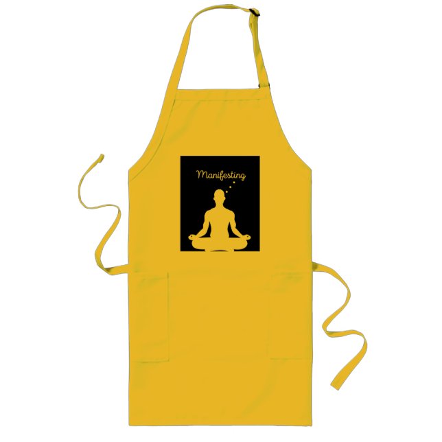 Avental Longo Meditação Manifestante Visual para Vibes Positivas (Frente)