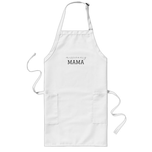 Avental Longo Missionária Mama Apron pela mãe | Personalizar pre (Frente)