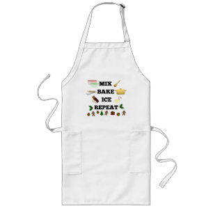 Avental Longo Misturar. Assar. Gelo. Repetir. (Apron de Natal)