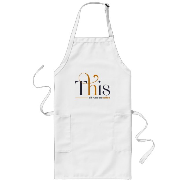 Avental Longo Moderno Este Elf Funciona No Feriado Do Café (Frente)
