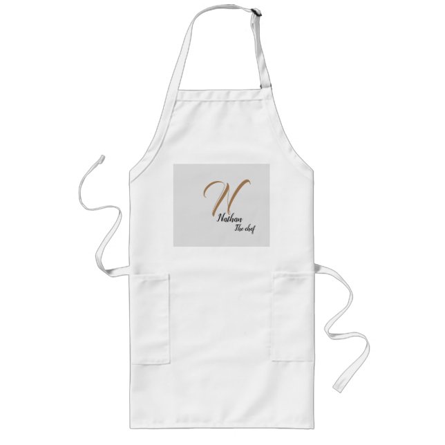 Avental Longo Monograma inicial Apron (Frente)