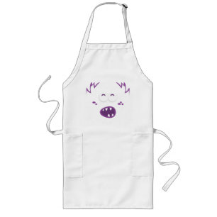 Avental Longo Monstro Roxo Face Apron