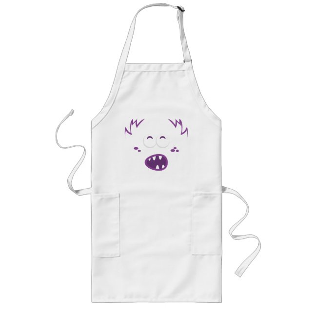 Avental Longo Monstro Roxo Face Apron (Frente)