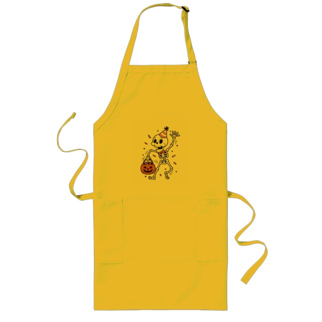 Avental Longo Mulheres Aprons Ghost Camisetas de Halloween (Frente)