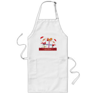 Avental Longo Natal Apron - Papais noeis e pacotes de Natal
