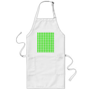 Avental Longo Neon Green Gingham Patterno de Shirley Taylor
