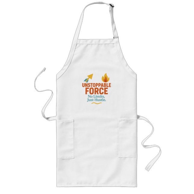 Avental Longo No Limits, Just Hustle | Motivational Long Apron (Frente)