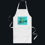 Avental Longo Noite de Retro Girl em Apron<br><div class="desc">Parece que vai ser divertido com esta noite das raparigas Retro em Apron. A design de arte minimalista ao estilo de 1960 apresenta duas mulheres com cocktails cor-de-rosa numa sala de estar moderna, aqua e turquesa de meio século profundo. Estas senhoras certamente sabem como relaxar. A beleza assada pelo corvo...</div>