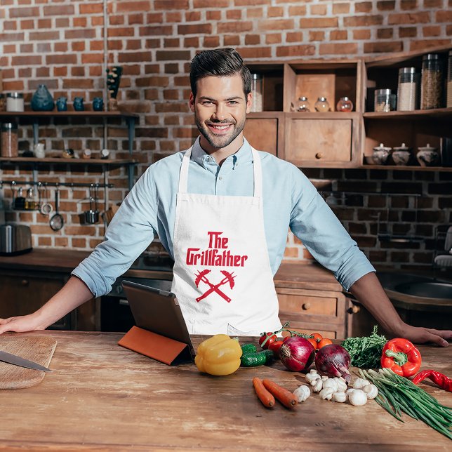 Avental Longo O Grilldad Com Cães Quentes (Person wearing apron)