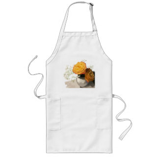 Avental Longo Orange Bloom Kitchen Apron