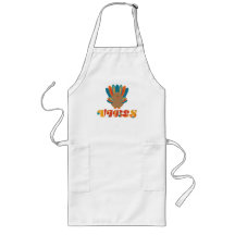Orange & Teal Turkey Vibes Apron