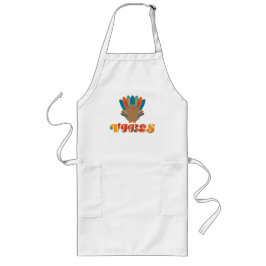 Avental Longo Orange & Teal Turkey Vibes Apron