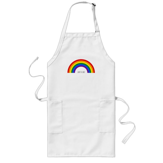 Avental Longo Orgulho Gay Arco-íris. O amor é amor. (Frente)