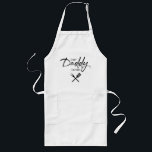 Avental Longo Pai Personalizado de Script de Pai do Chef<br><div class="desc">Design para o nosso próprio pai que adora churrascar para nós,  "Pai Chef" é um termo que usamos em casa. Ofereça seu próprio "Pai Chef" com este avental divertido e moderno e design personalizado. Personalizado com seu nome. Disponível em outras cores. Presente de dia de os pais excelente.</div>