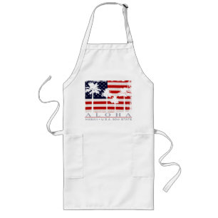 Avental Longo Palm Flag Hawaii Chef's Aprons