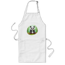 Panda de Desenho Animado Fofo em Remendo de Bambu