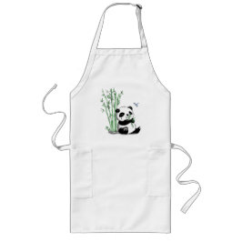 Avental Longo Panda que come o bambu