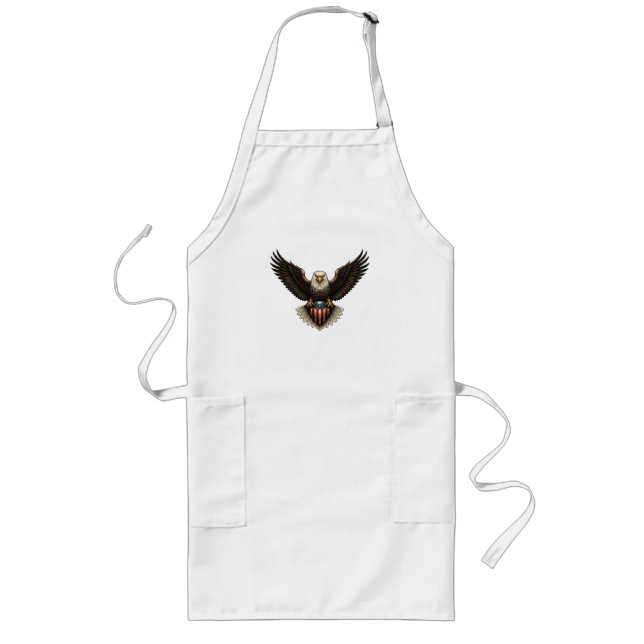 Avental Longo Patriotic Bald Eagle with American Flag Shield (Frente)
