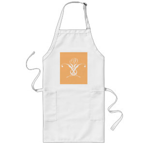 Avental Longo Peach Retro White Flourish Rosa