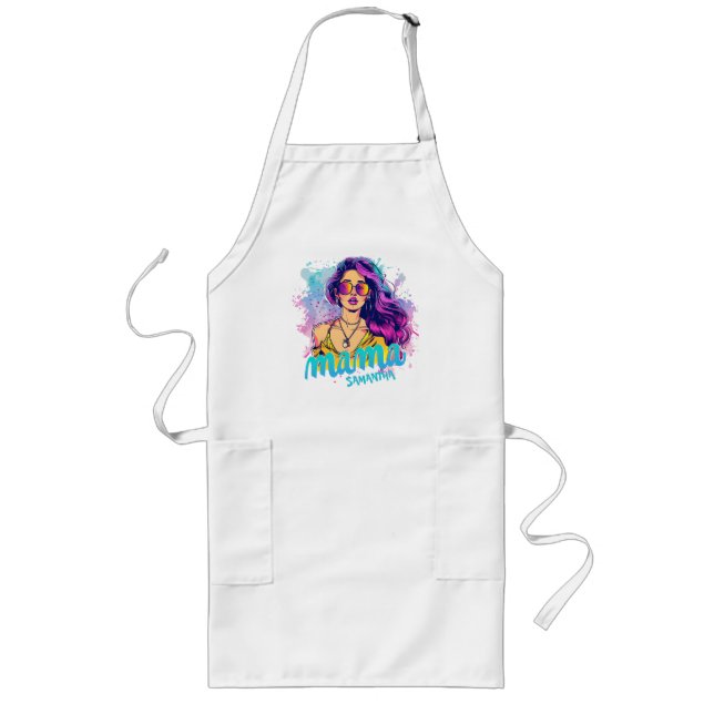 Avental Longo Personalizado Retro Mama Pop Art (15) (Frente)