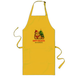 Avental Longo Personalize Santa Paws Says Happy Holidays