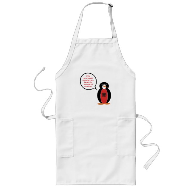 Avental Longo Personalized Ms. Penguin Albania (Frente)