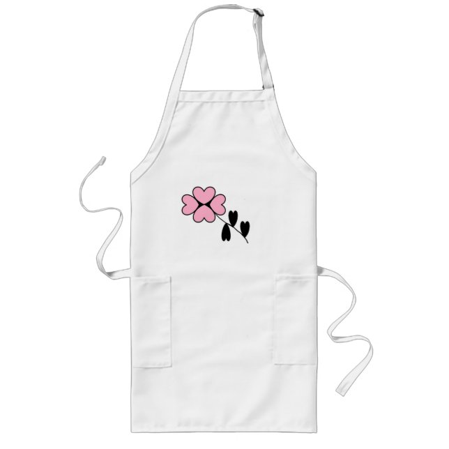 AVENTAL LONGO PINK HEART FLOWER (Frente)