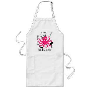 Avental Longo Polvo Rosa Super Chef Personaliza Apron Longo