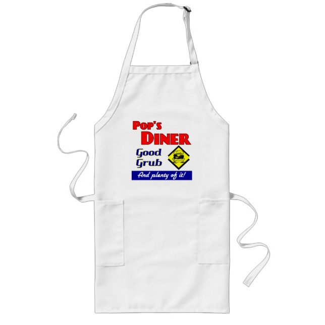 Avental Longo Pop Diner Retro Kitchen Slogan Apron (Frente)