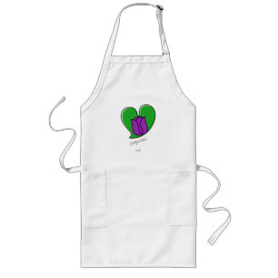 Avental Longo Primavera in Love - Purple Tulipes Long Apron