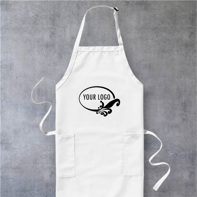 Avental Longo Pron Branco Longo Personalizado Uniforme com Bolso (MISOOK White Apron with Logo)