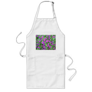 Avental Longo Púrpura Petunias Apron