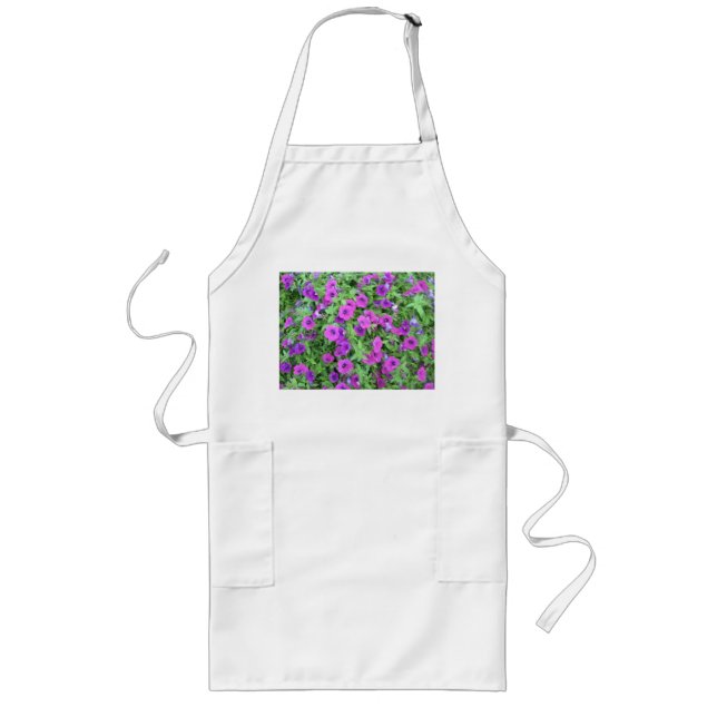Avental Longo Púrpura Petunias Apron (Frente)