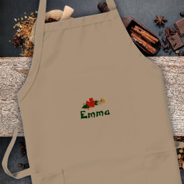 Avental Longo Red and yellow wildflowers poppy Long Apron
