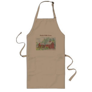 Avental Longo Red Barn Fazenda Apron Country Kitchen Life
