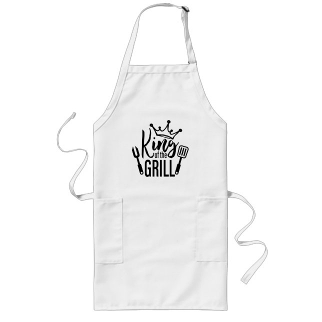 Avental Longo Rei da Grelha (personalizável) (Frente)