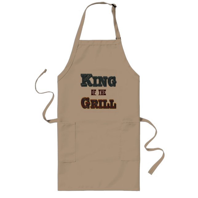 Avental Longo Rei do Cozinhar do Grill Slogan Apron (Frente)
