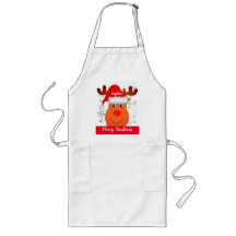 Reindeer Personalizado Festivo Apron de Natal