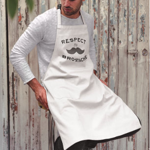 Avental Longo Respeite o bigode Hipster de bigode