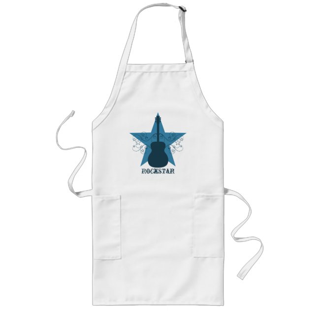 Avental Longo Rico Guitar Star Roda Apron, Royal Blue (Frente)
