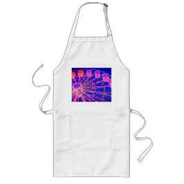 Avental Longo Roda Ferris vermelha e rosa