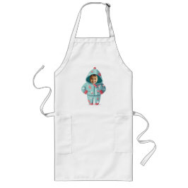 Avental Longo Rosto de Menino de Natal Personalizado 