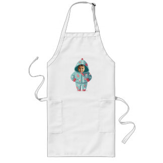 Avental Longo Rosto de Menino de Natal Personalizado 
