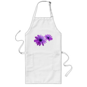 Avental Longo Roxo Daisy Apron Bonito CHURRASCO Azul Flor Apron