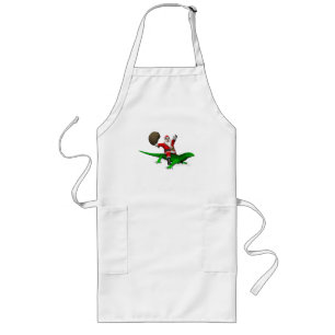 Avental Longo Santa Claus Riding Green Lizard