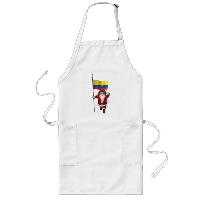 Avental Longo Santa Claus With Ensign Of Colombia (Frente)