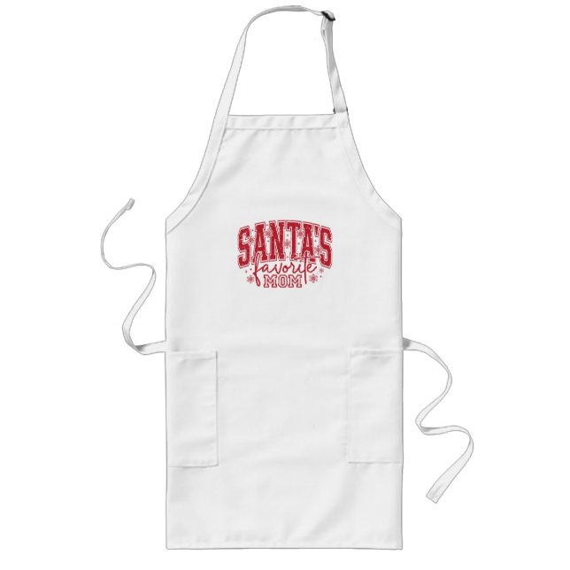 Avental Longo Santa's Favorite Mom Apron (Frente)